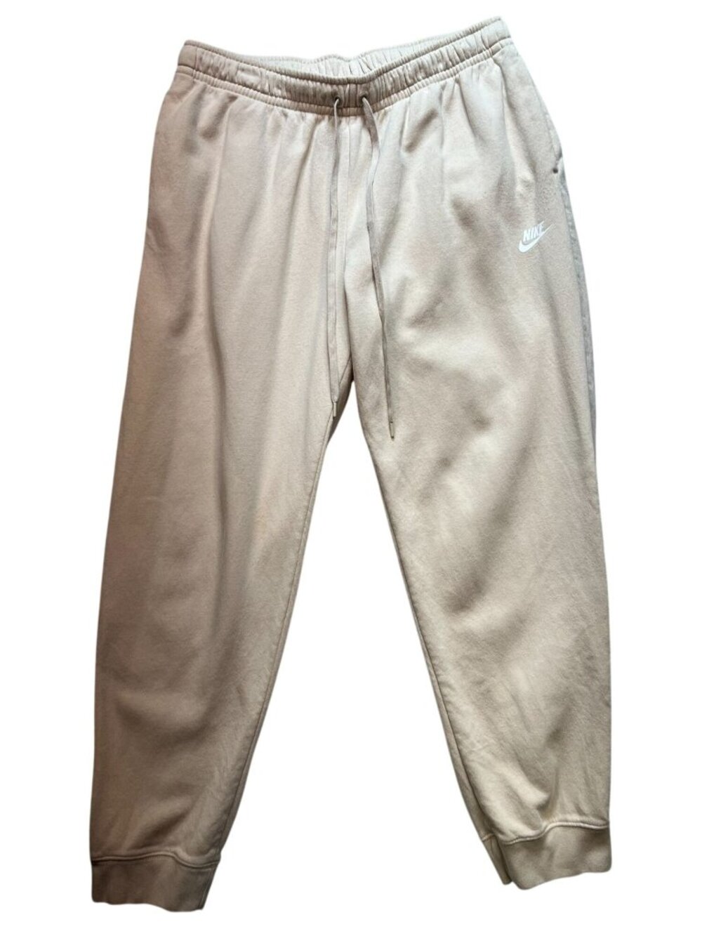 Nike Youth Jogger Pants XL Beige Fleece Sweatpants Pull On Drawstring Athleisure
